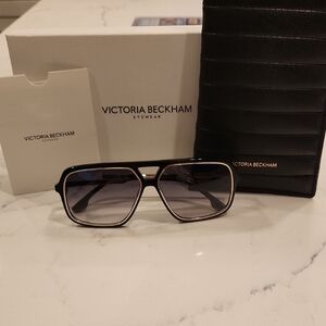 Victoria Beckham Black and Gold Sunglasses